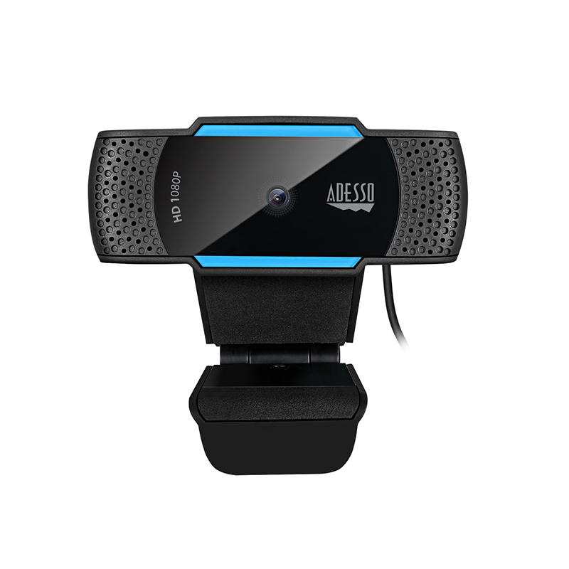 Adesso CYBERTRACK H5 - Webcam - 2.1 Megapixel - Black,Blue - USB 2.0,Auto-focus,Microphone